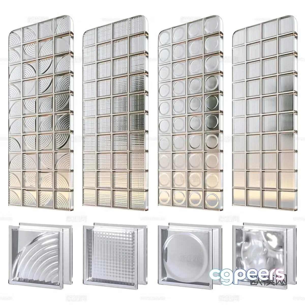 Modern glass brick 3d model