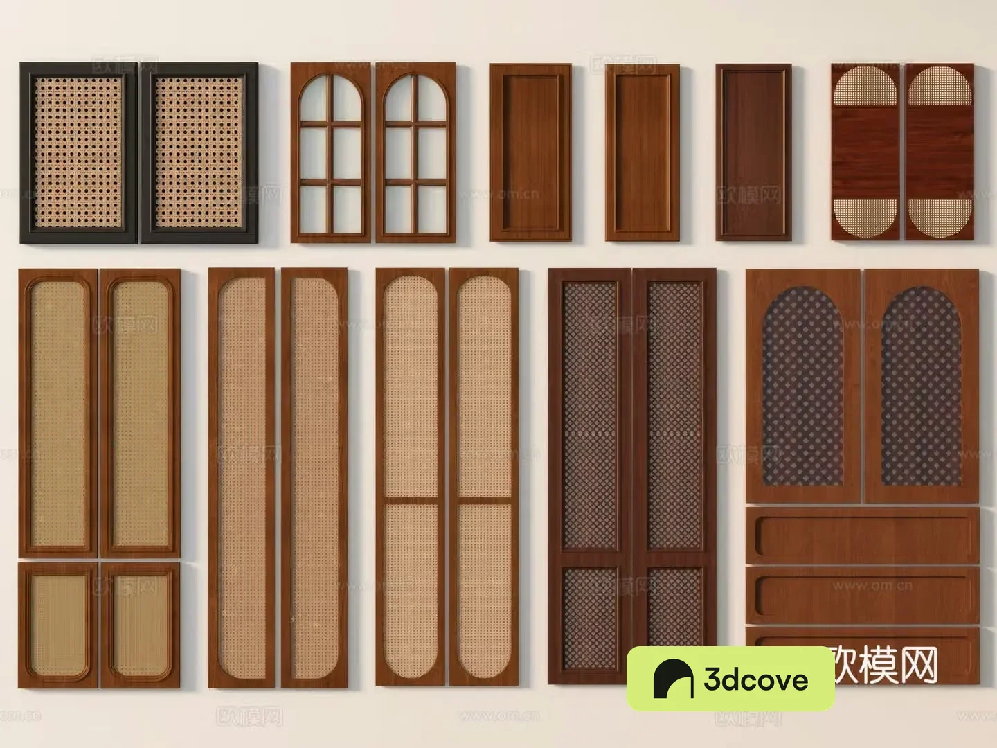 Wabi-sabi cabinet door rattan cabinet door
