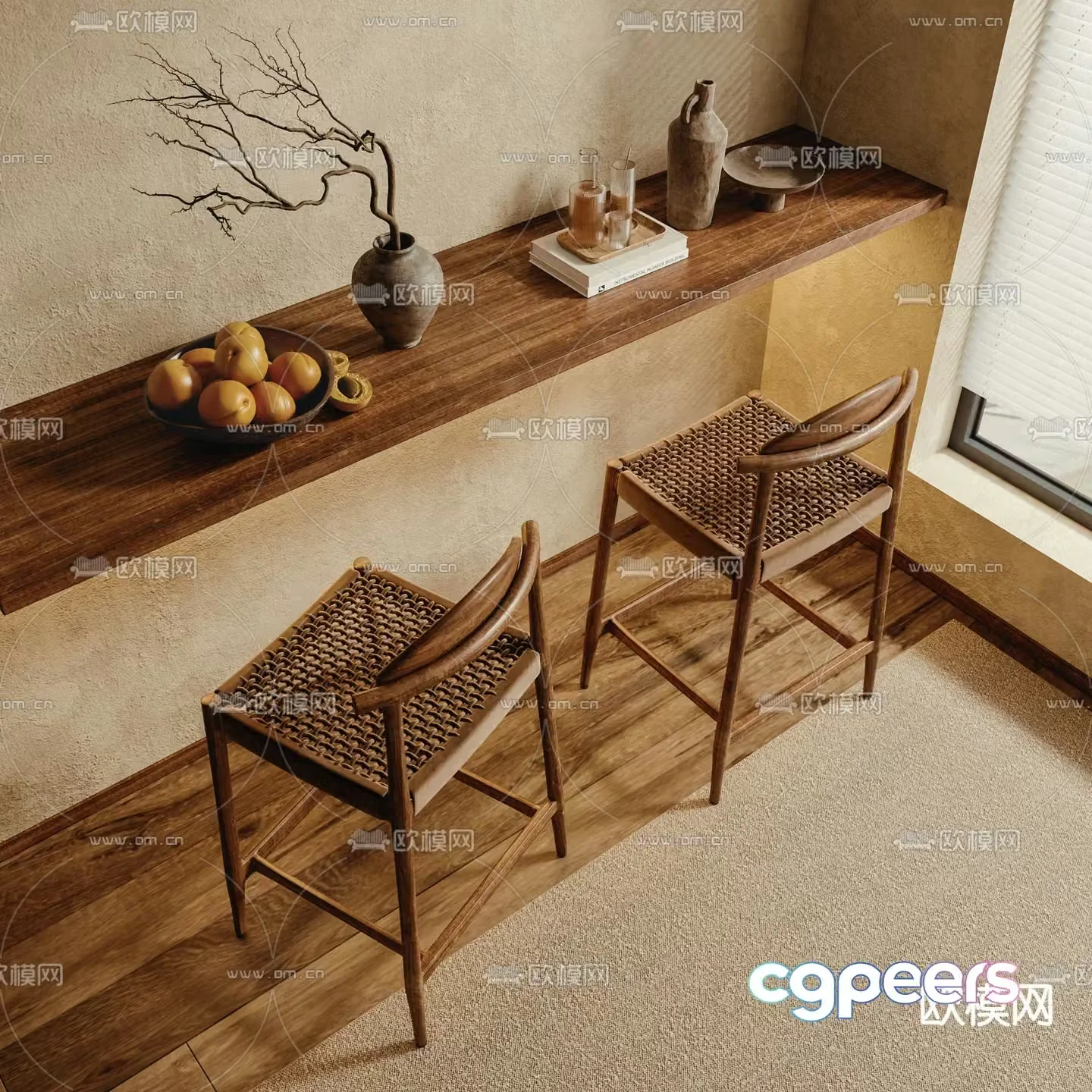 Wasabi Bar Chair Bar Stool Bar Stool 3D Model