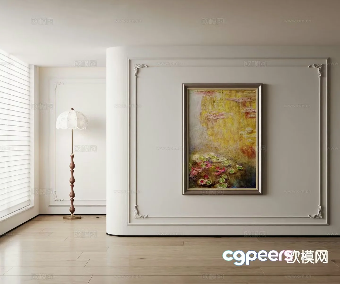 American decorative painting landscape oil painting 3d model