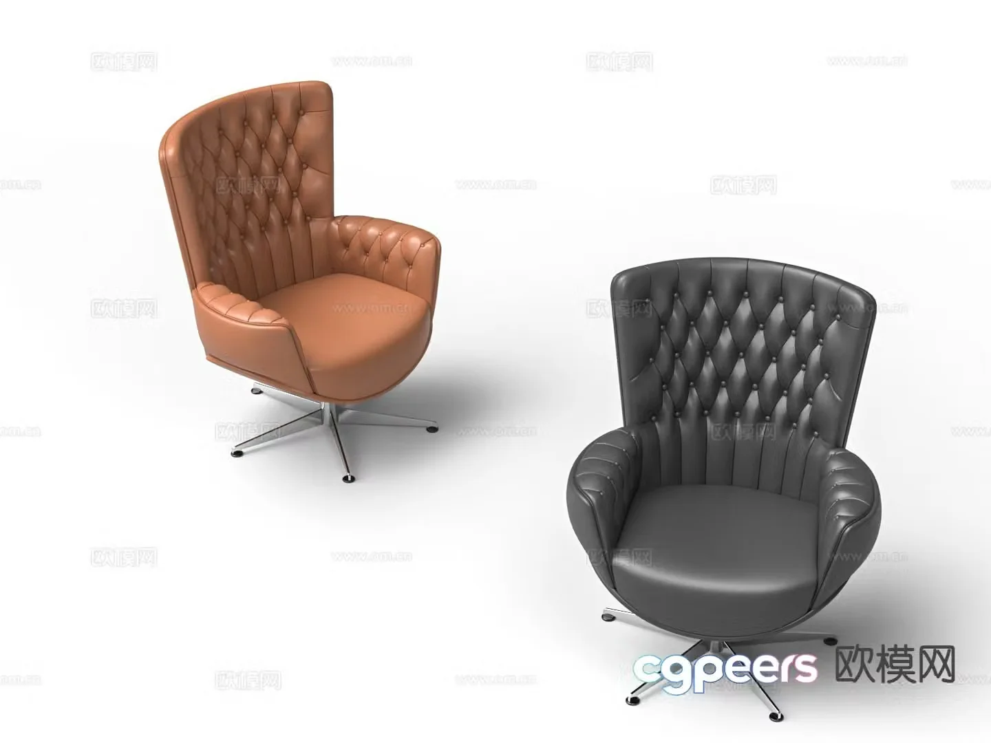 Leather boss chair executive chair office chair 3d model