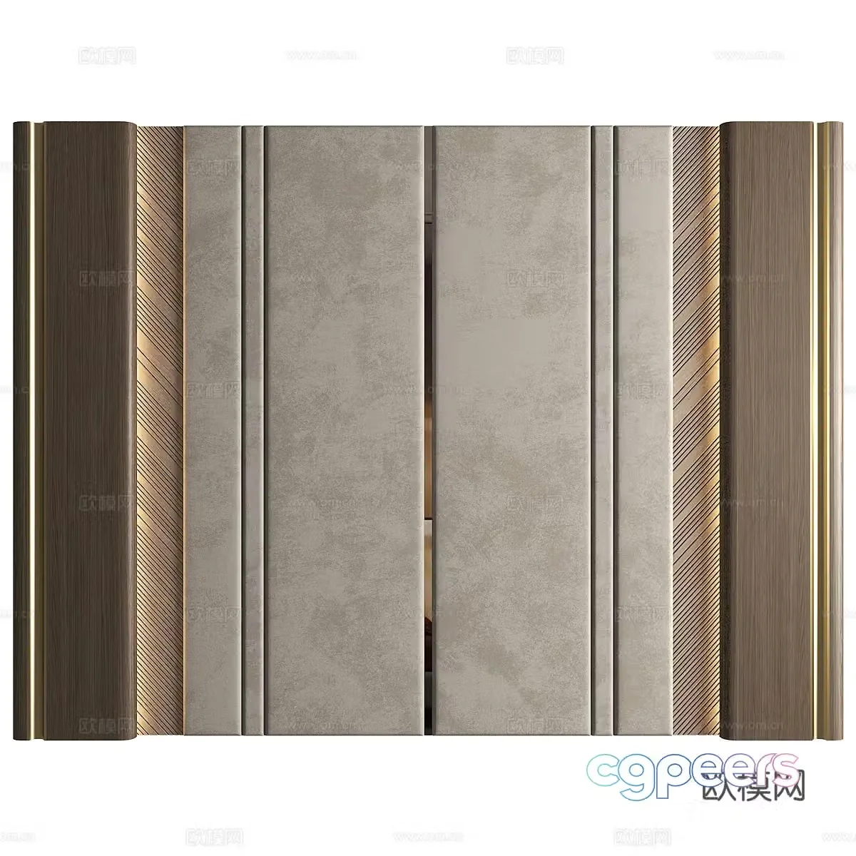 New Chinese style light luxury background wall 3D model