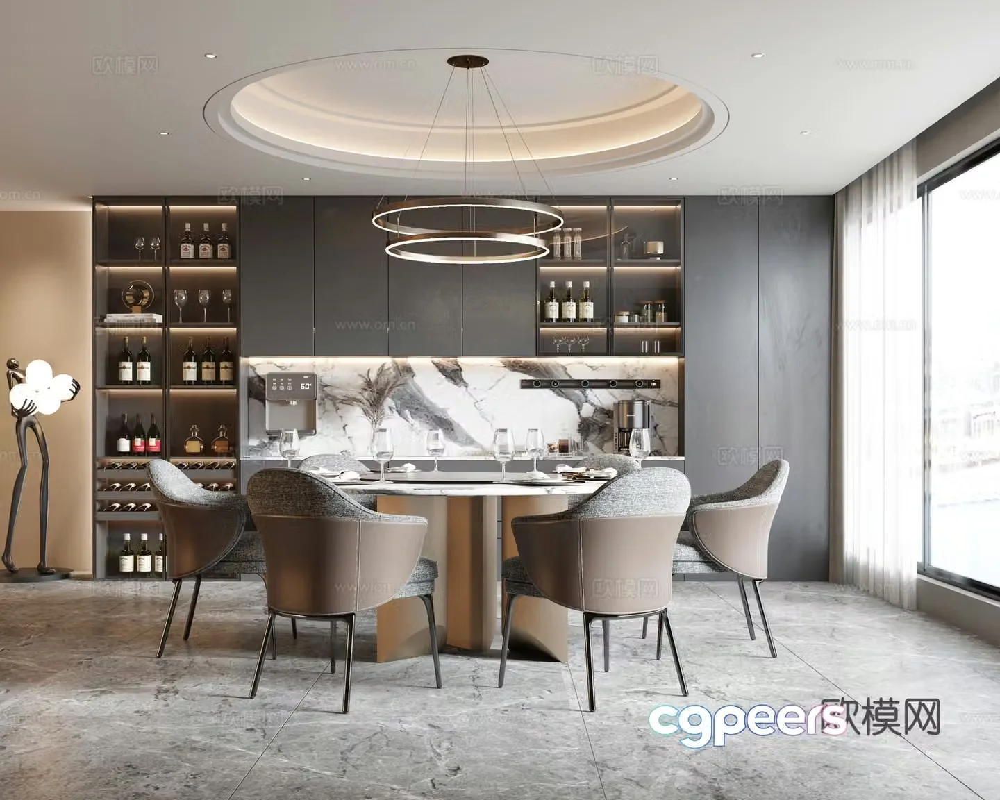Modern restaurant 3d model