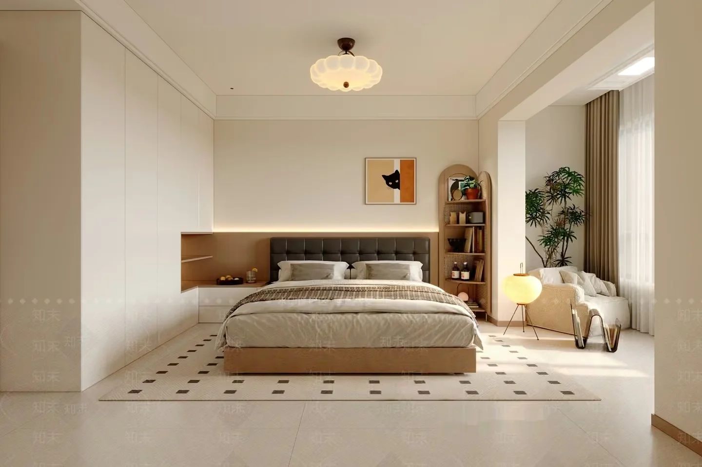 Modern Bedroom Design 3D Model – 7342 – VRAY Render