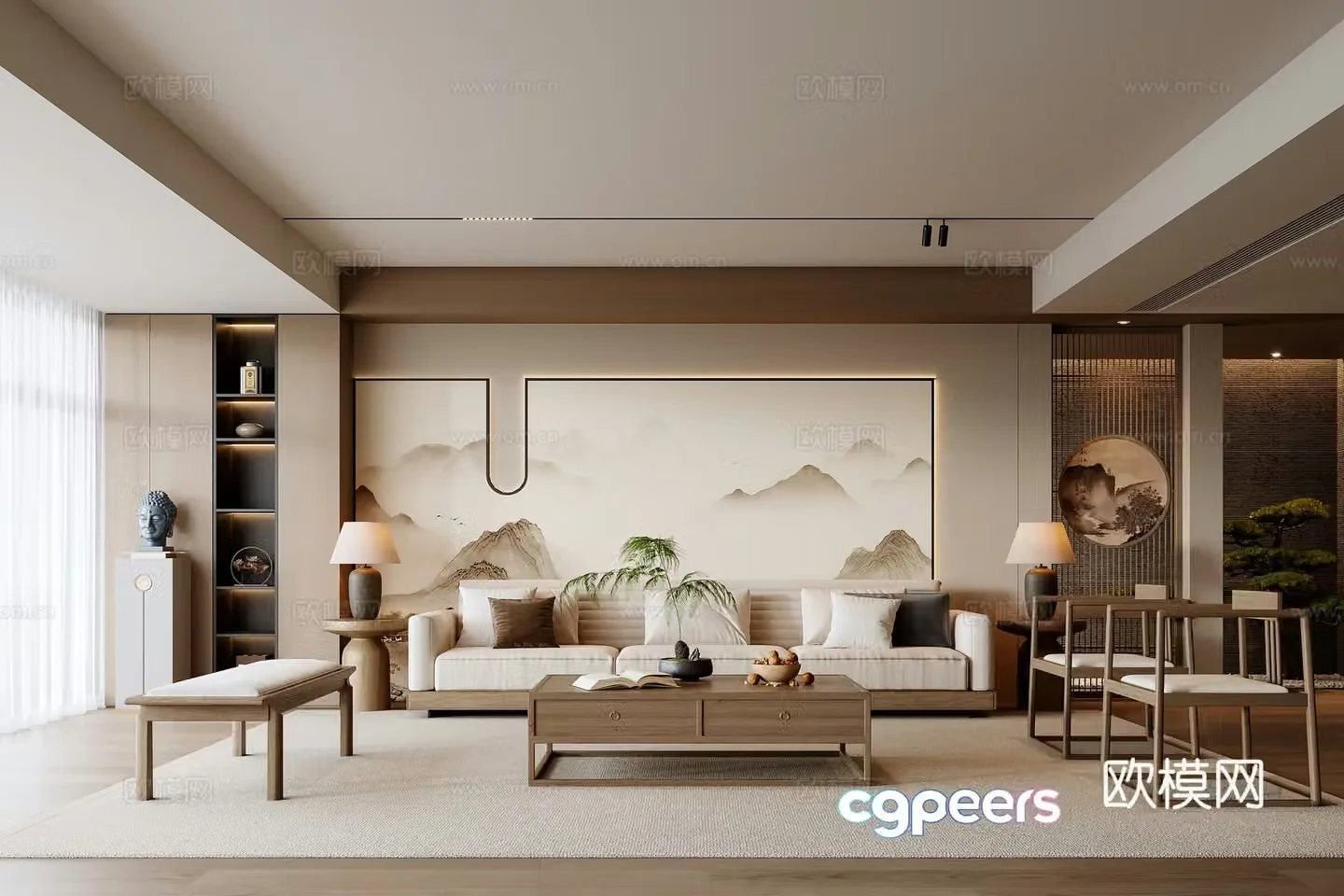 New Chinese living room 3D model