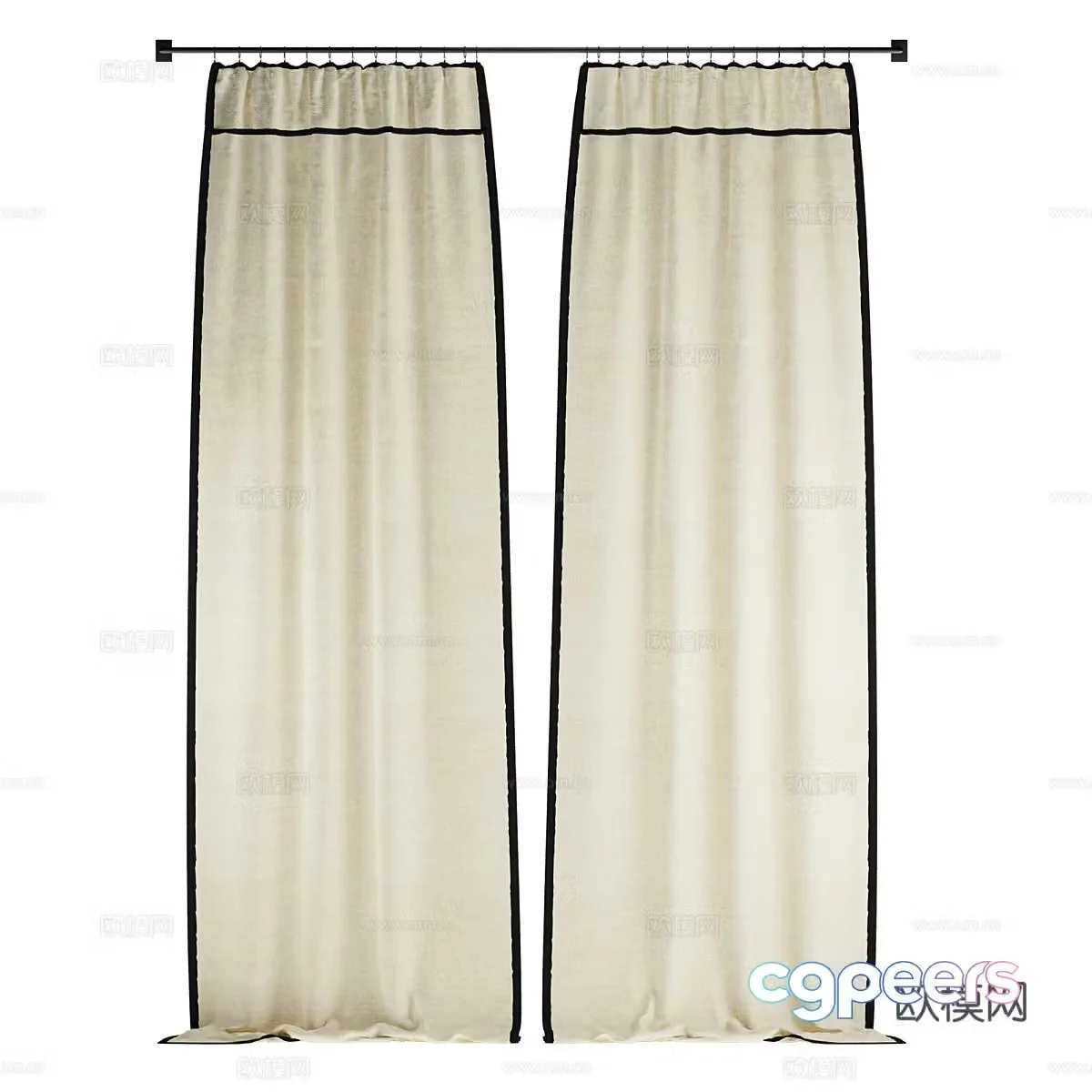 New Chinese children’s fabric curtain 3D model