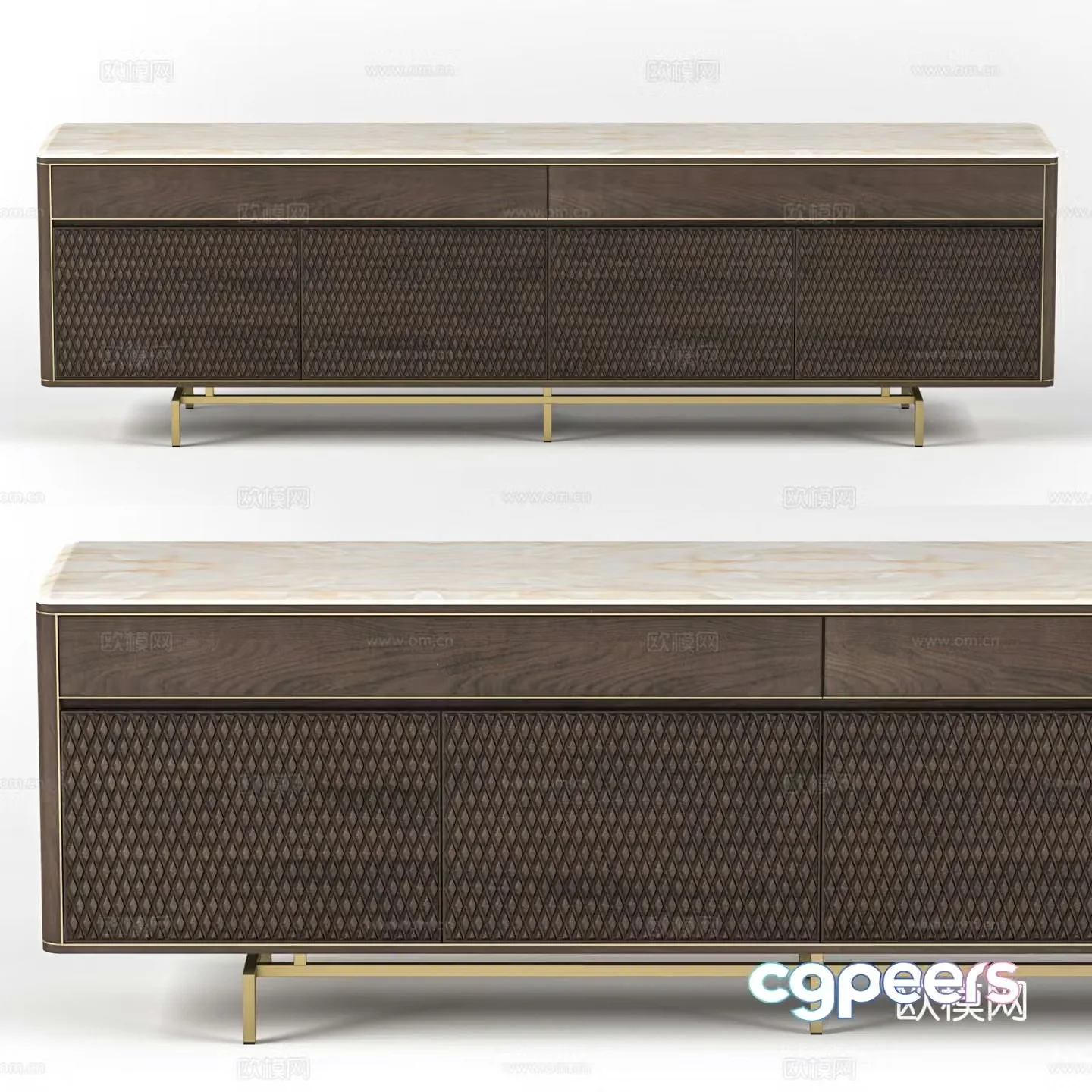 New Chinese style light luxury TV cabinet 3D model