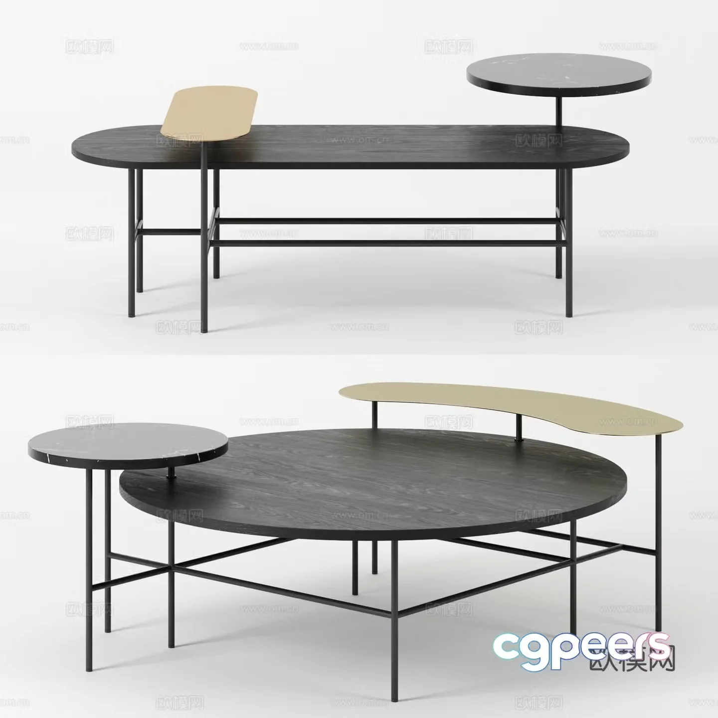 Coffee table Coffee table combination round table 3D model