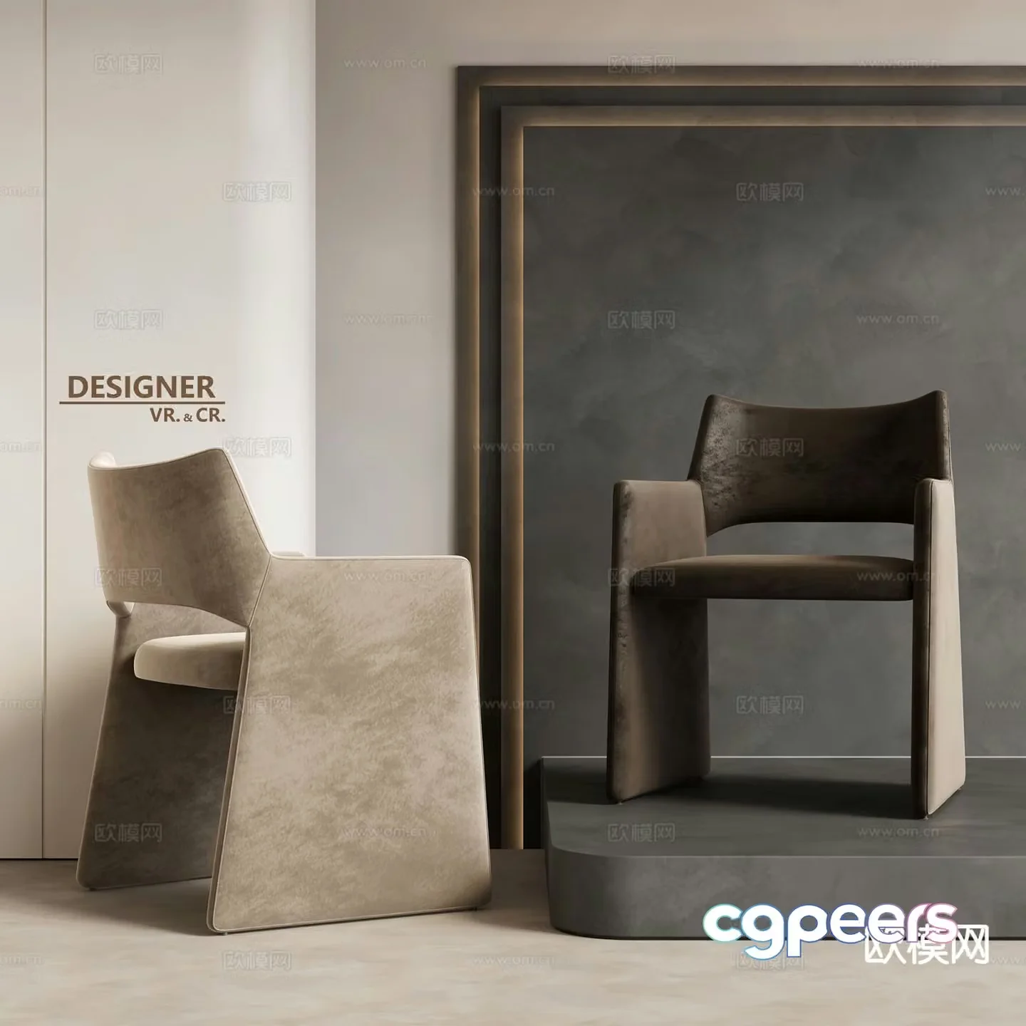 Modern dining chair single chair 3d model