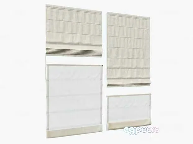 White Roman Shades 3D Model – 14545 – CORONA Render