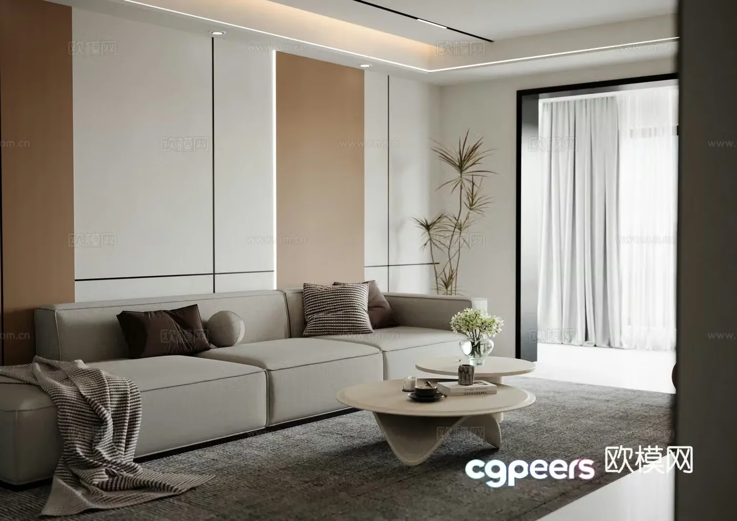 Modern living room 3d model