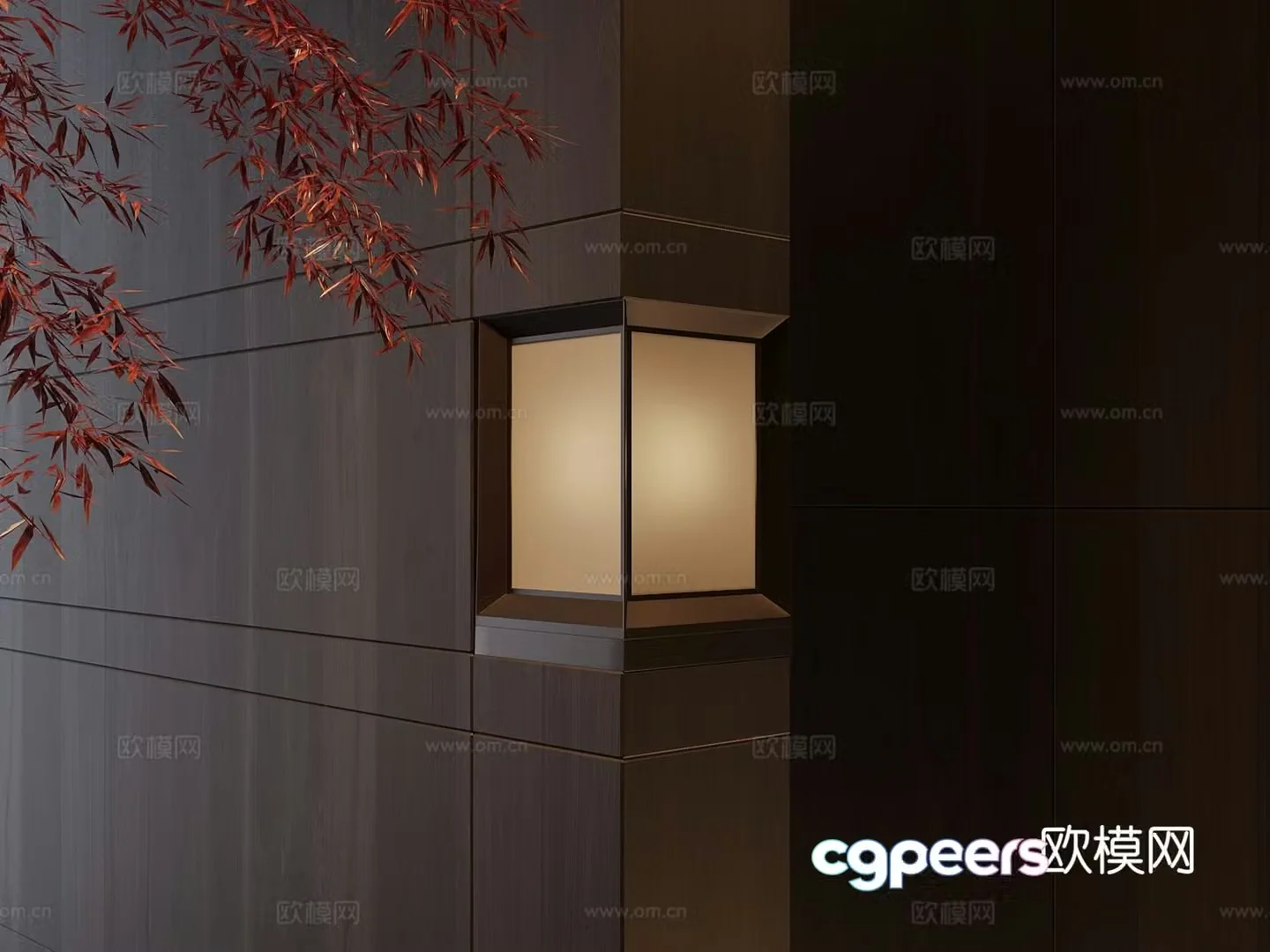 New Chinese style recessed wall lamp corner wall lamp 3D model