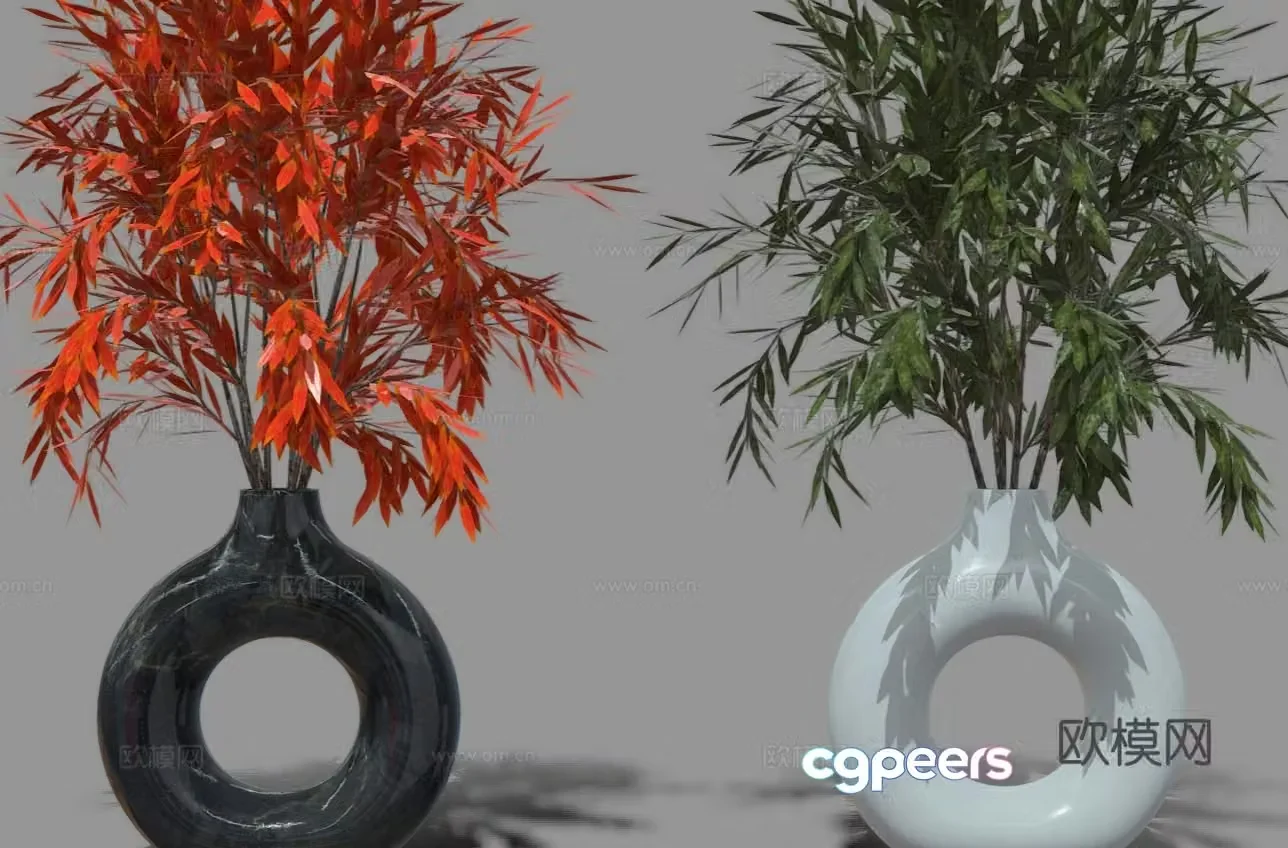 modern vase floral arrangement flower arrangement 3d model