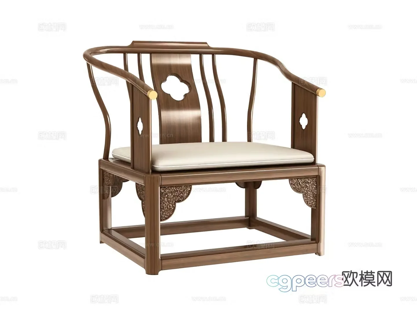Chinese style single sofa 3d model