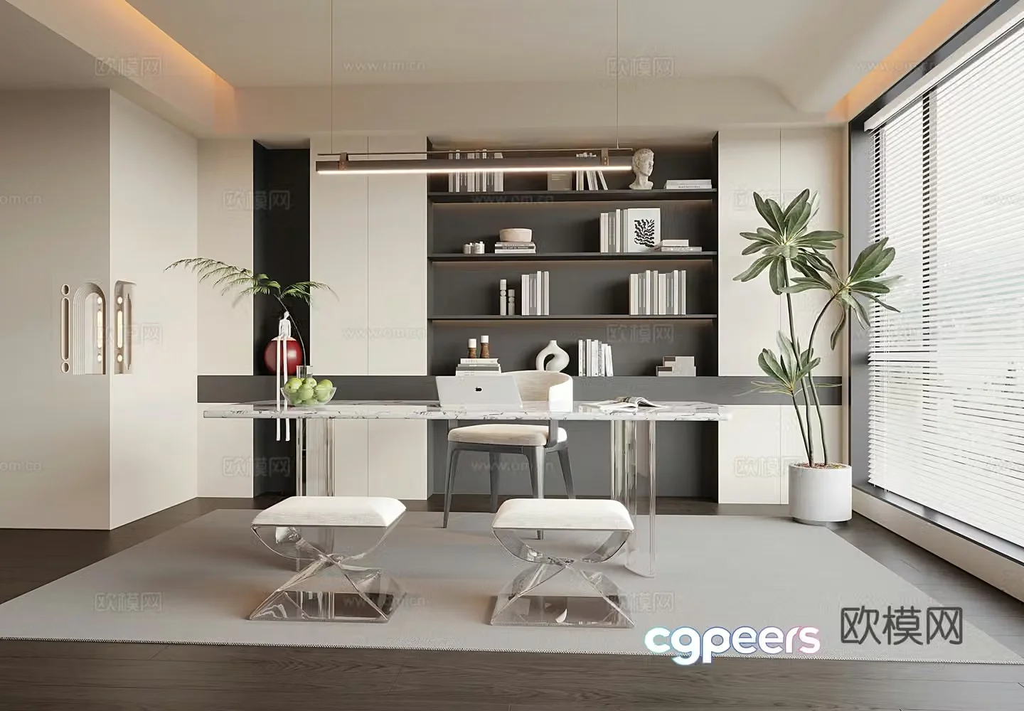 Modern study 3d model