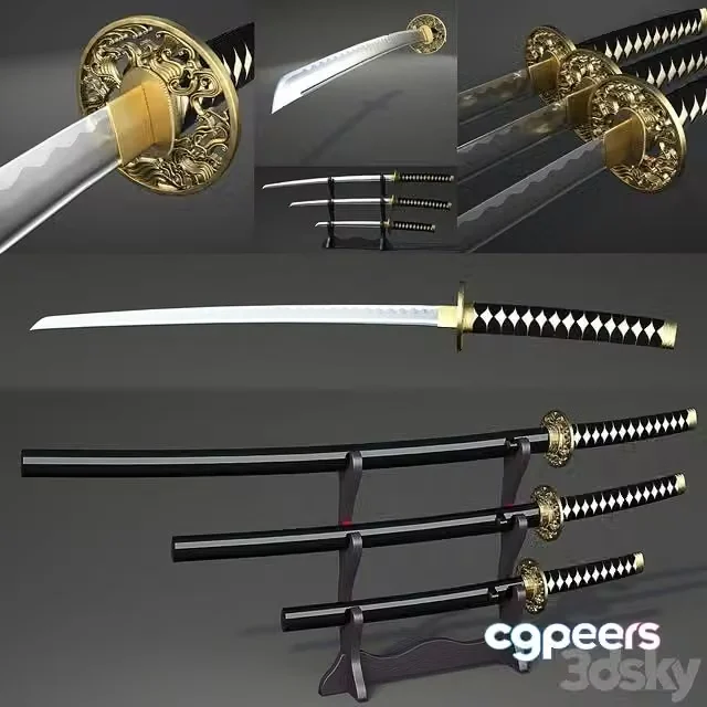 3ds Max Free – Katana, weapon sword