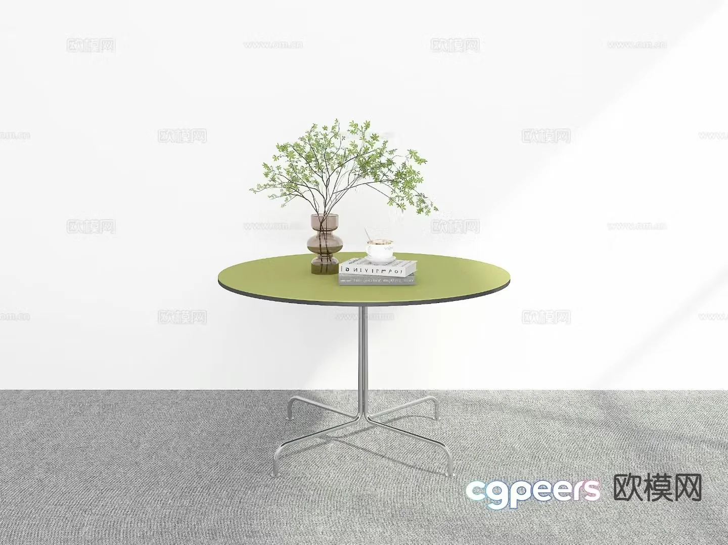 Modern dining table round dining table 3d model