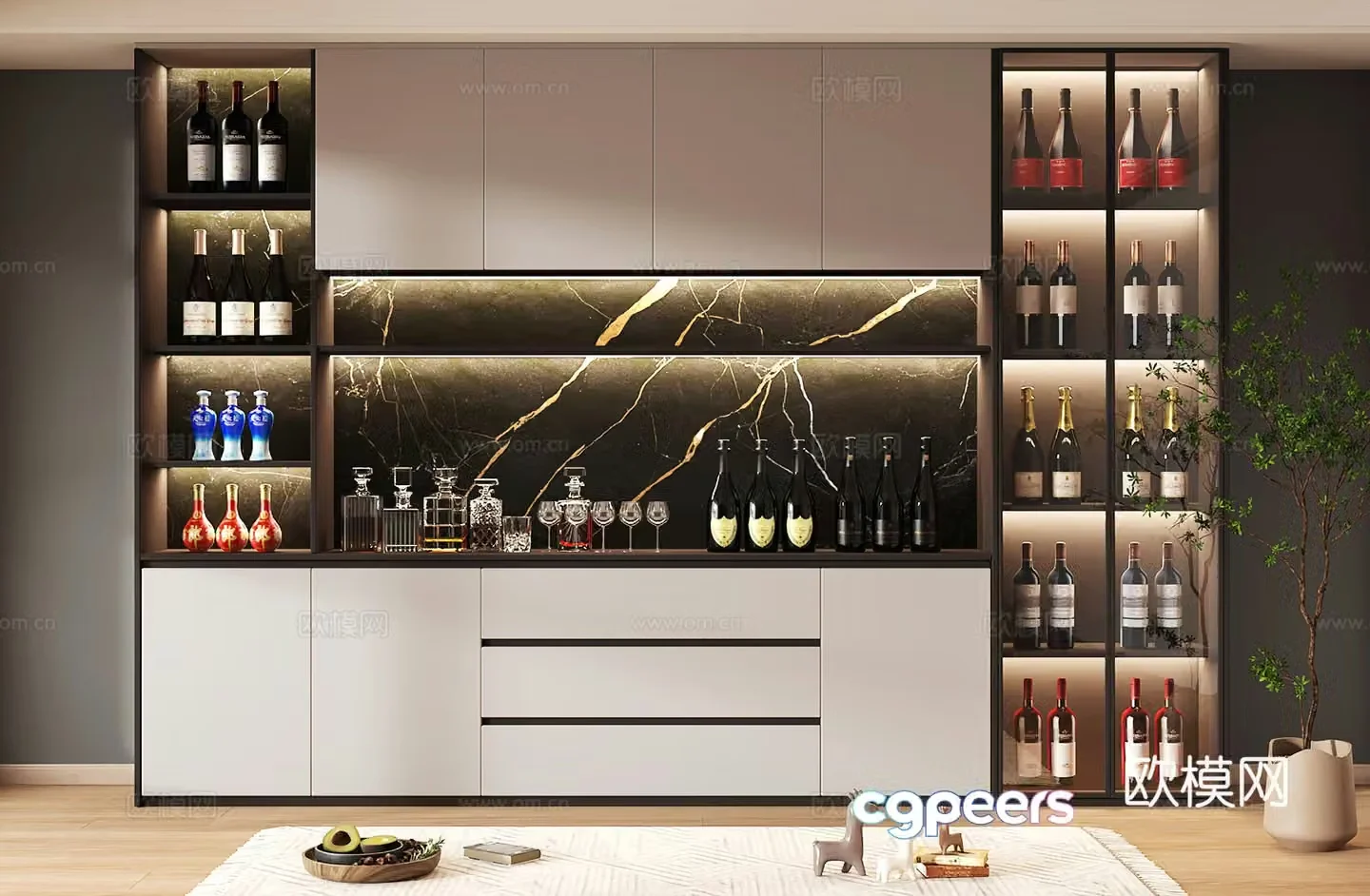 Wine cabinet design Wine cabinet red wine cabinet bar wine cabinet partition wine cabinet 3D model