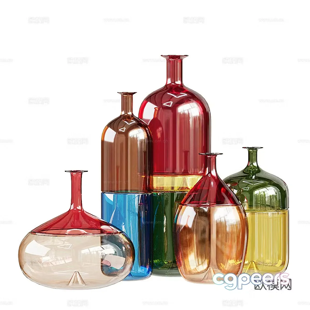 Stained glass vase 3d model