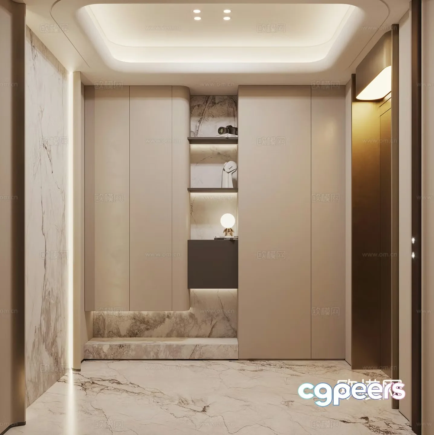 Modern foyer entrance 3d model
