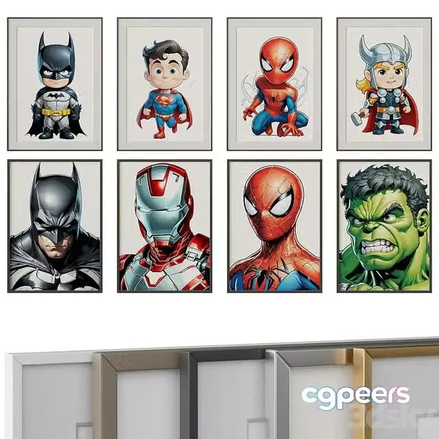 3ds Max Free – Pictures for children’s room Superheroes