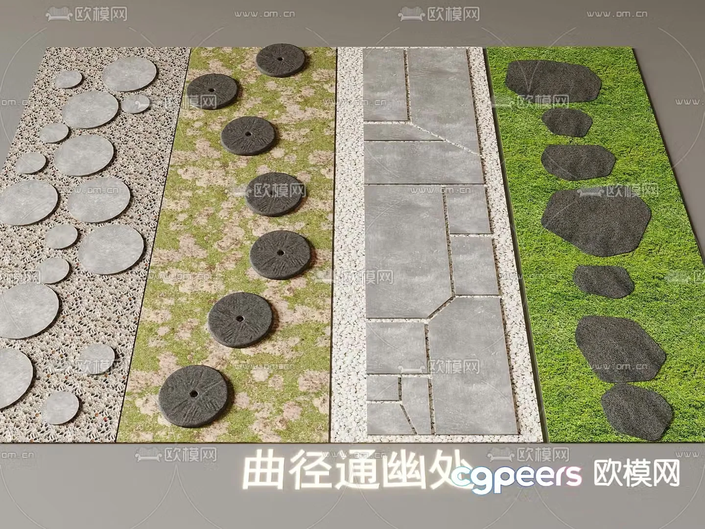 Stone steps bluestone slab blue brick steps 3d model