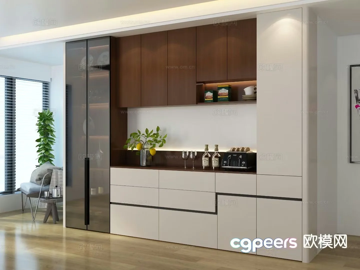 Modern wine cabinet sideboard 3d model