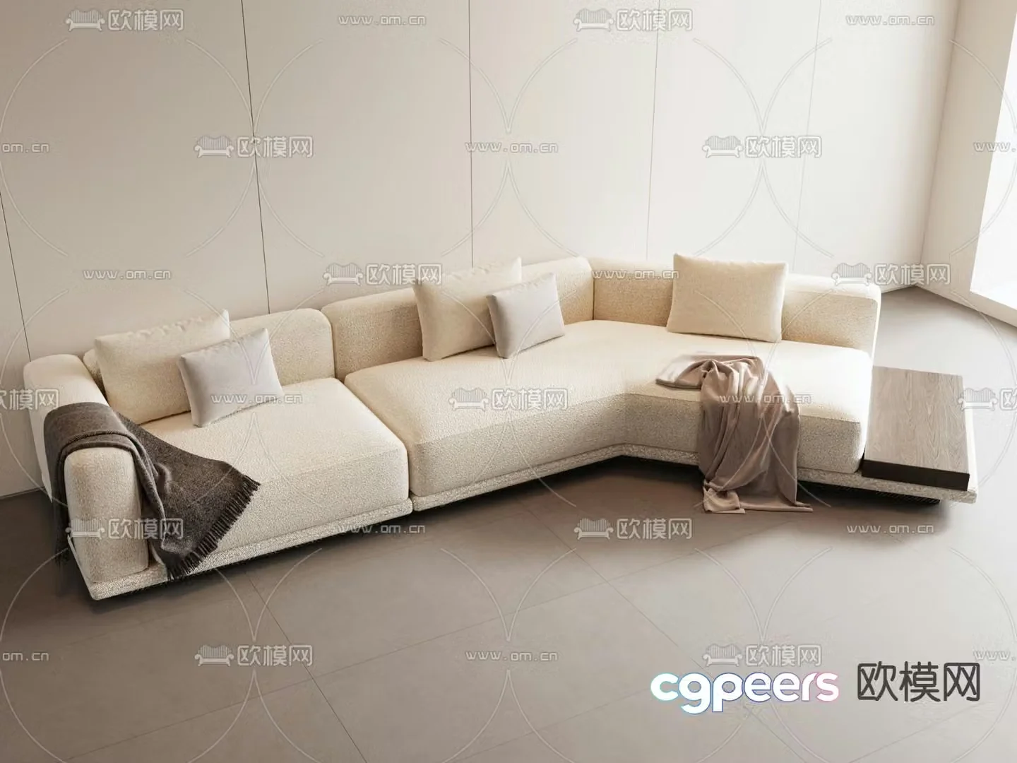 Modern multi-seater sofa corner sofa 3d model