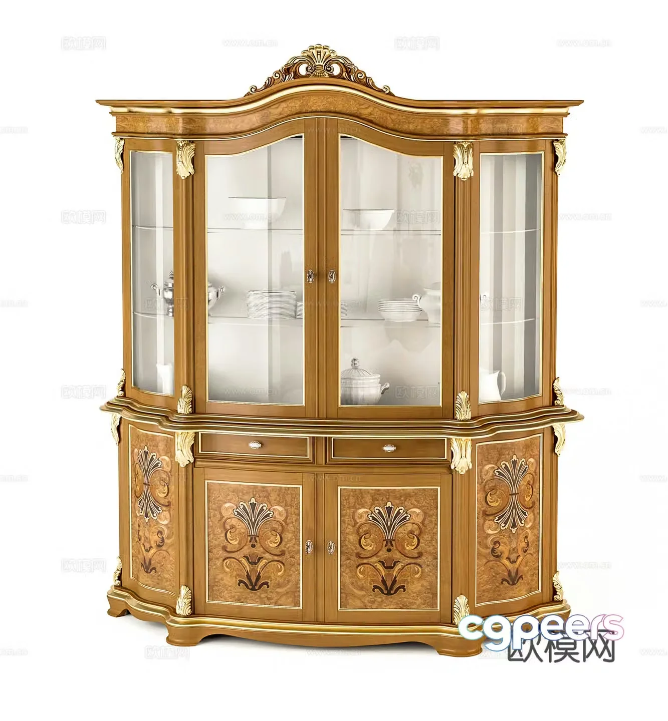 European wine cabinet storage cabinet decoration cabinet side cabinet entrance cabinet 3D model