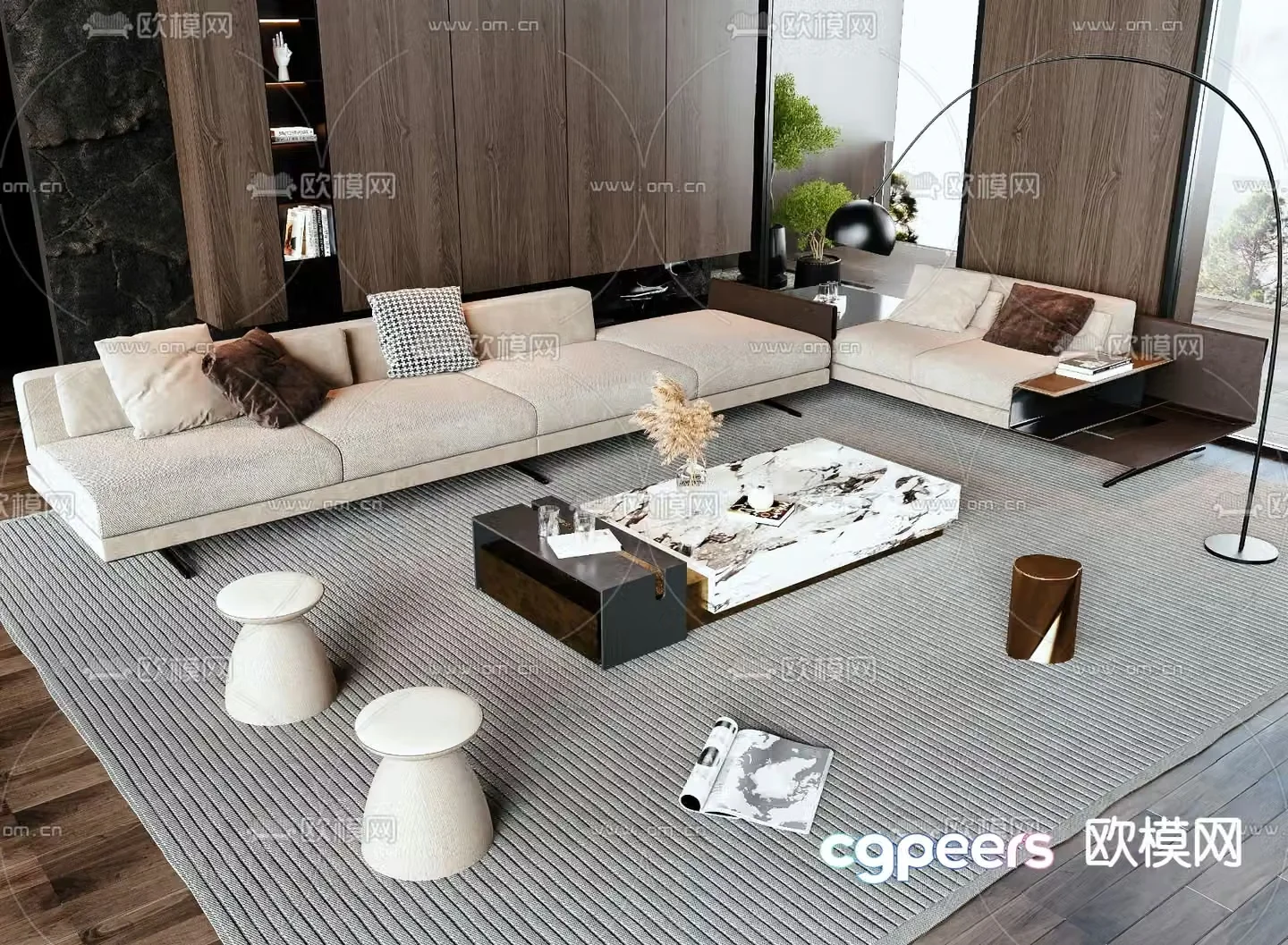Modern sectional sofa 3d model