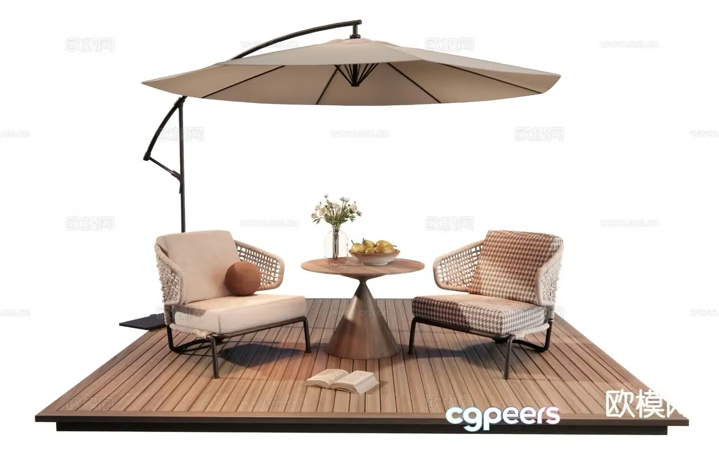 Modern patio tables and chairs rattan outdoor tables and chairs 3d model