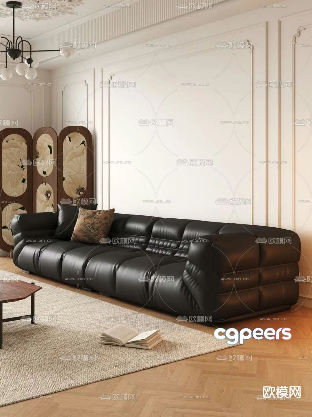 Modern multi-seater sofa 3d model