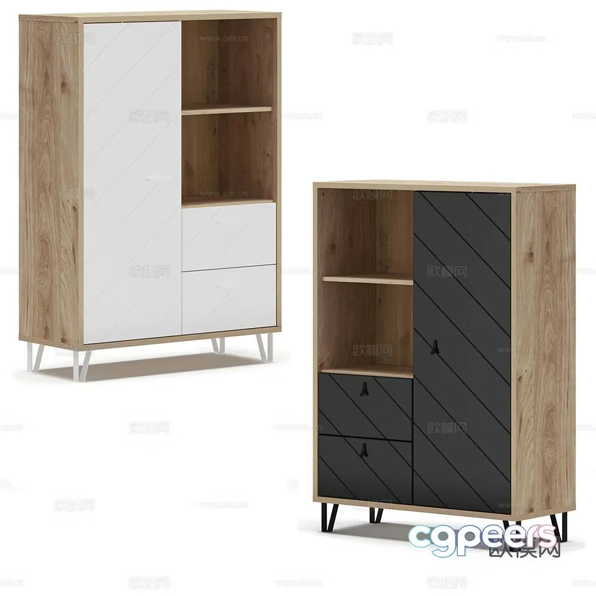 Nordic simple decorative cabinet storage cabinet simple cabinet 3d model