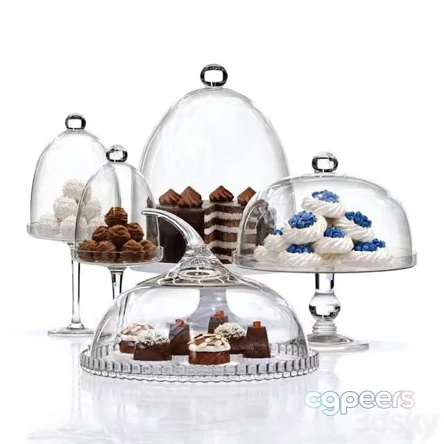 3ds Max Free – Cake Holders & Covers Set # 2