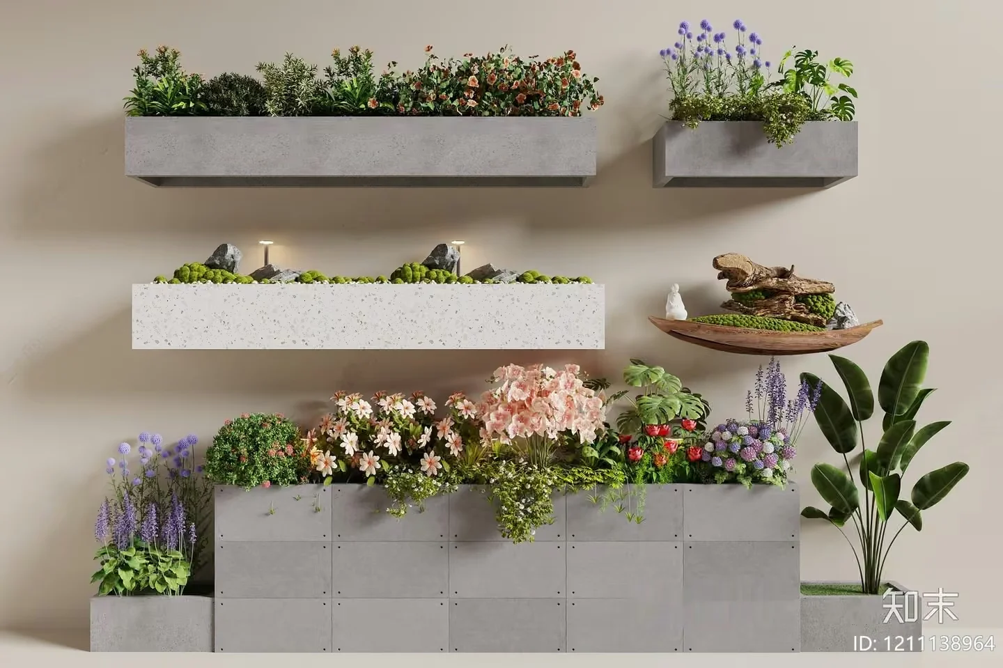 Modern Plant Display 3D Model – 4160 – VRAY Render