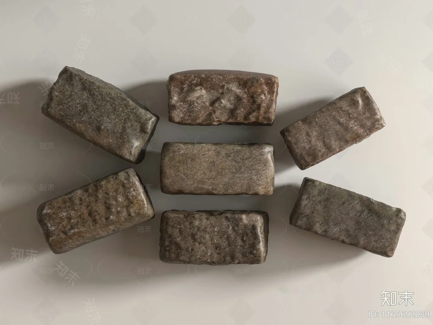 Seven Rectangular Stones 3D Model – 4261 – VRAY Render