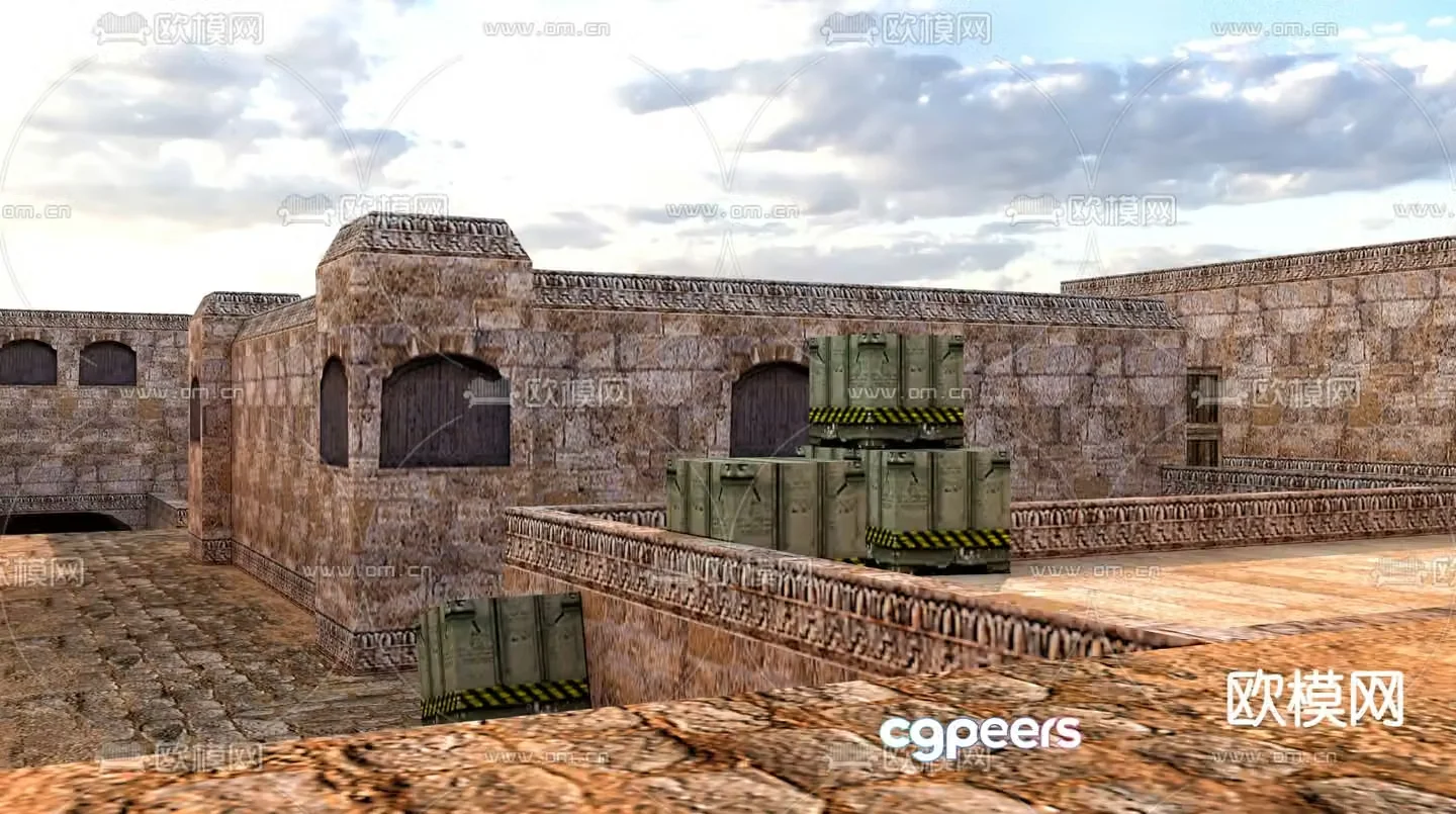 CS classic map desert scene 3d model