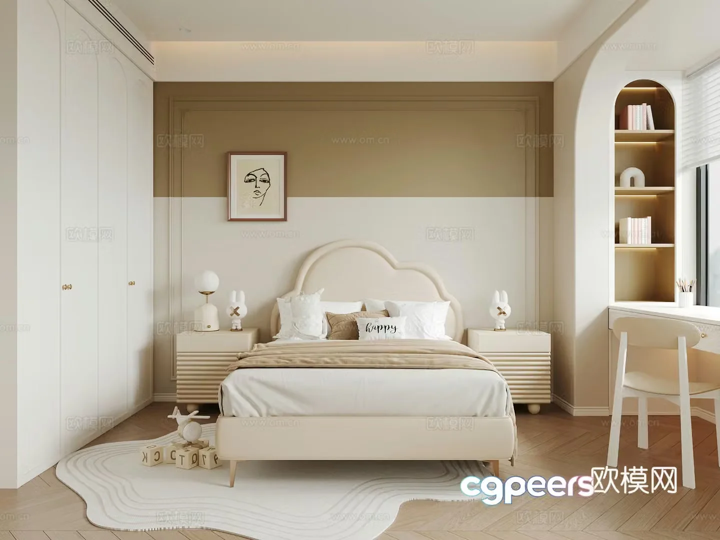 French girl room children’s room 3d model