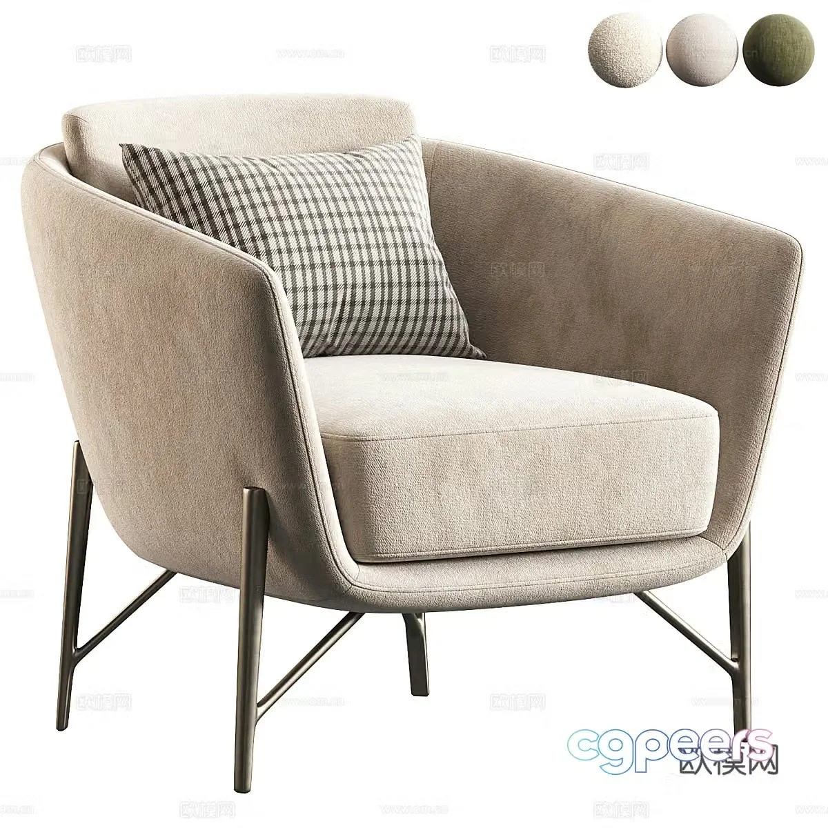 Modern casual chair armchair 3D model