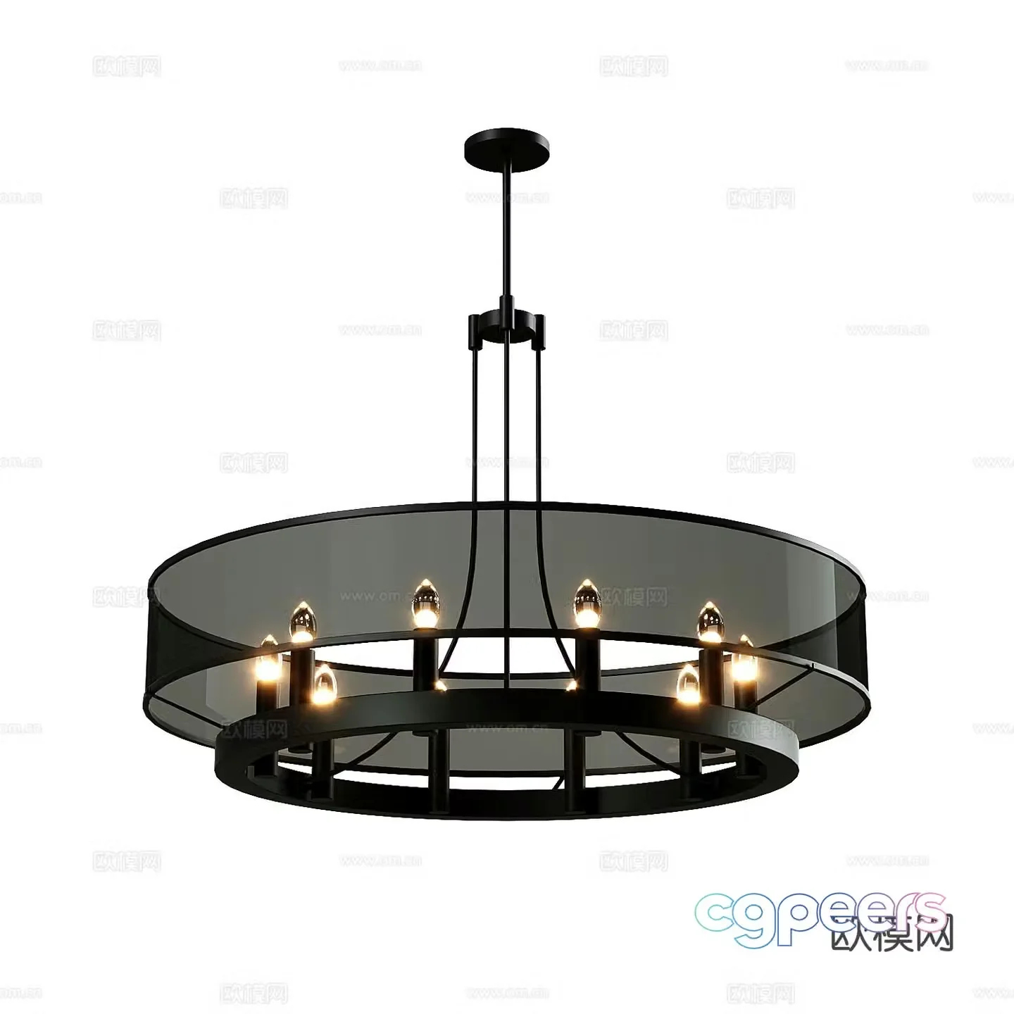 Modern glass chandelier 3d model