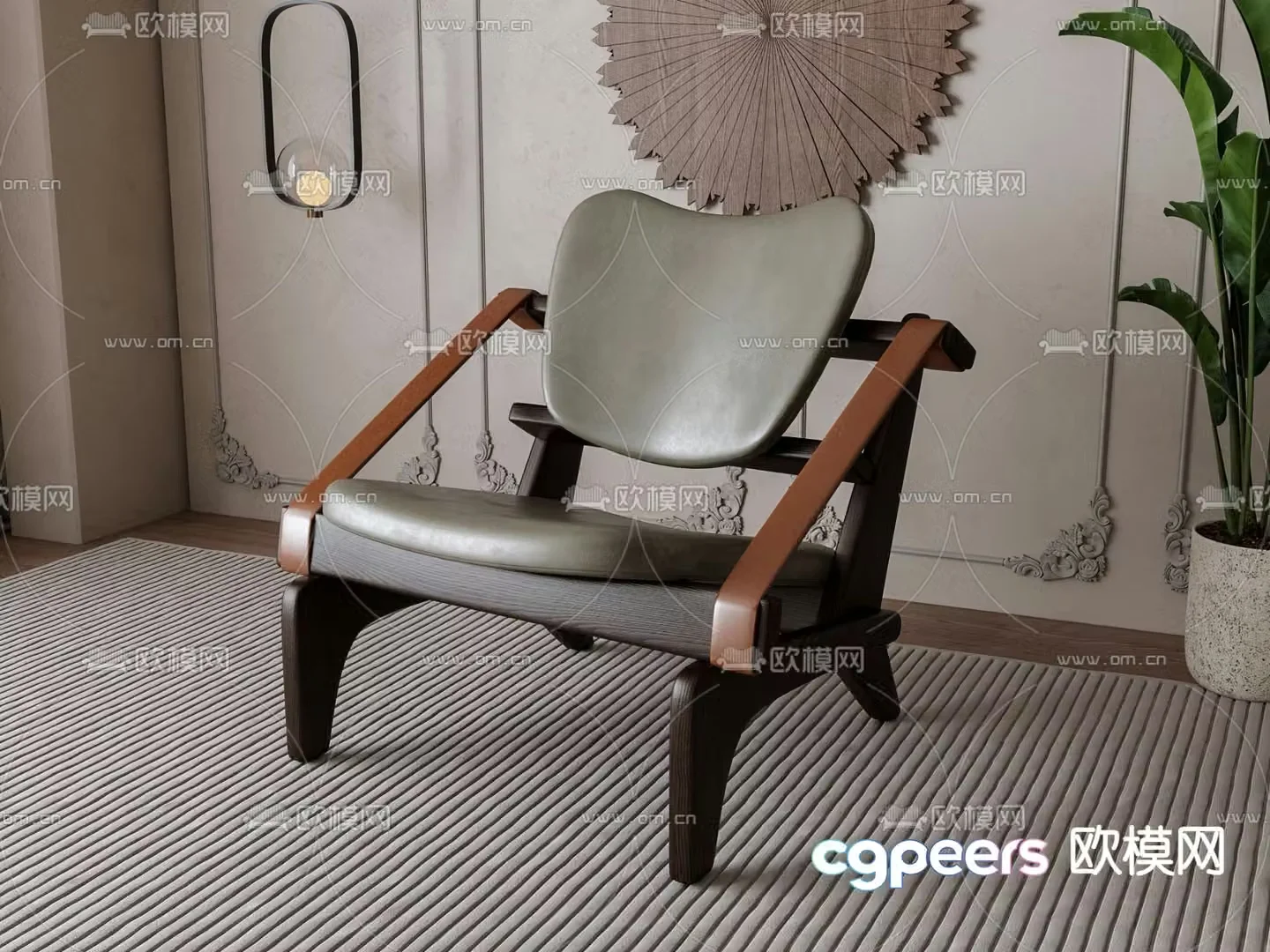 Medieval style chair leisure chair 3d model