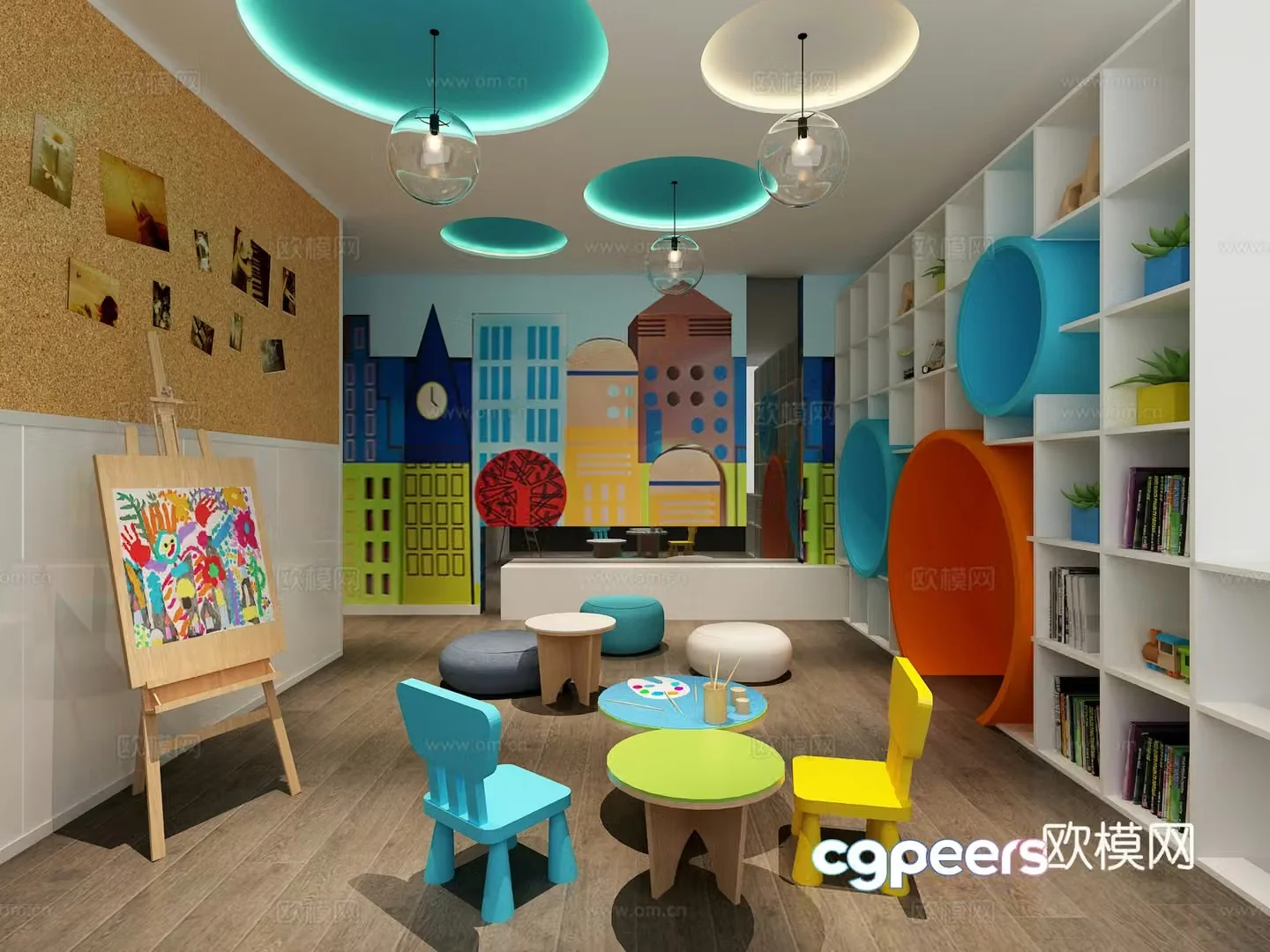 Modern kindergarten activity room 3D model