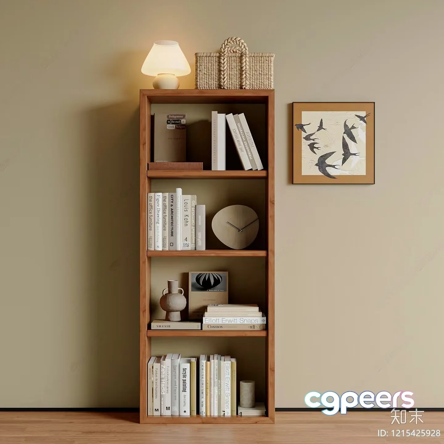 Modern Bookshelf 3D Model – 10968 – VRAY Render