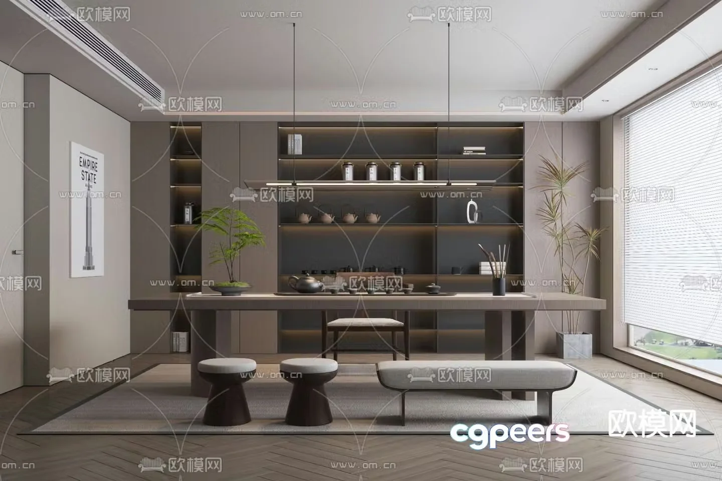 Modern tea room 3d model