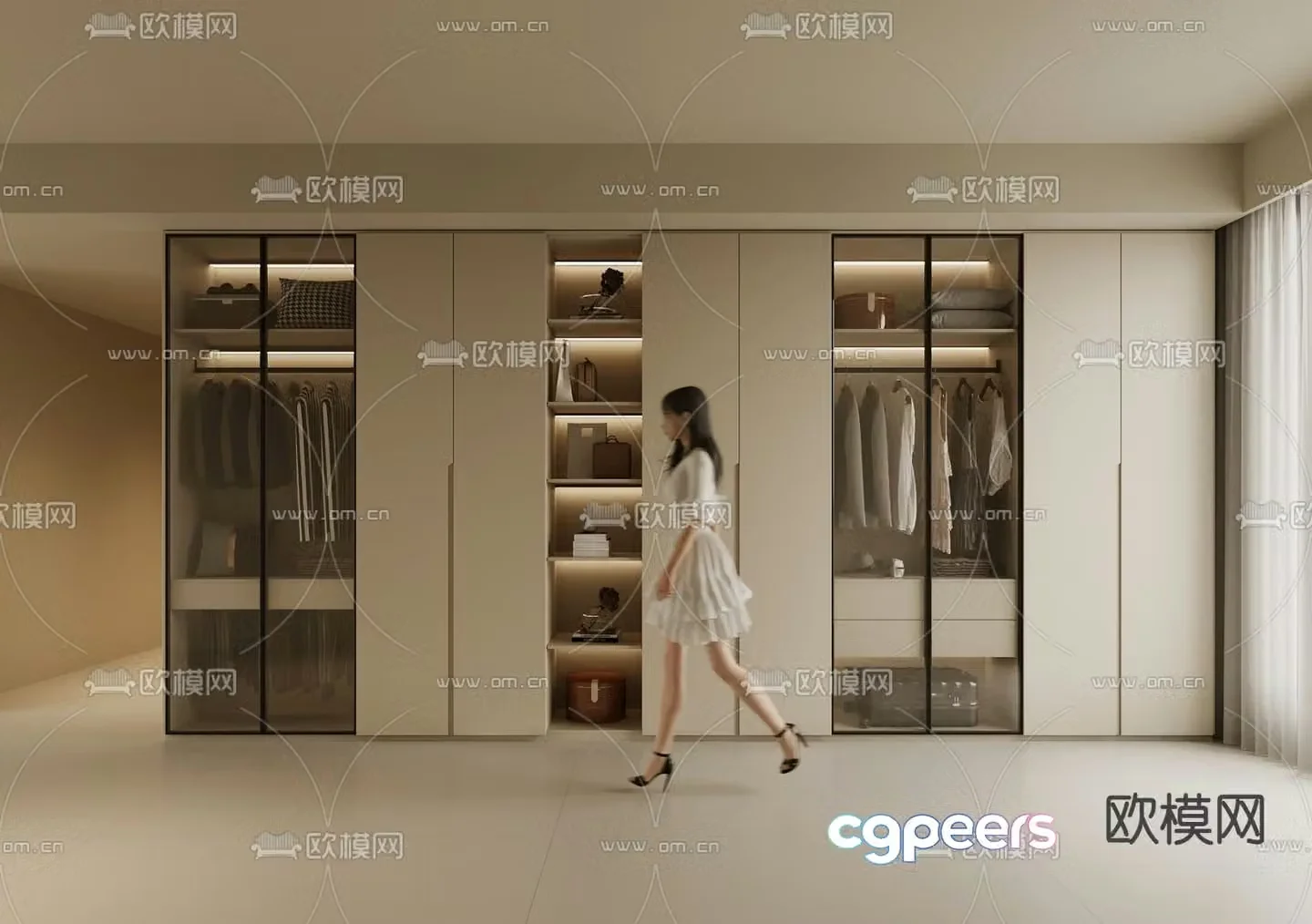 modern wardrobe wardrobe 3d model