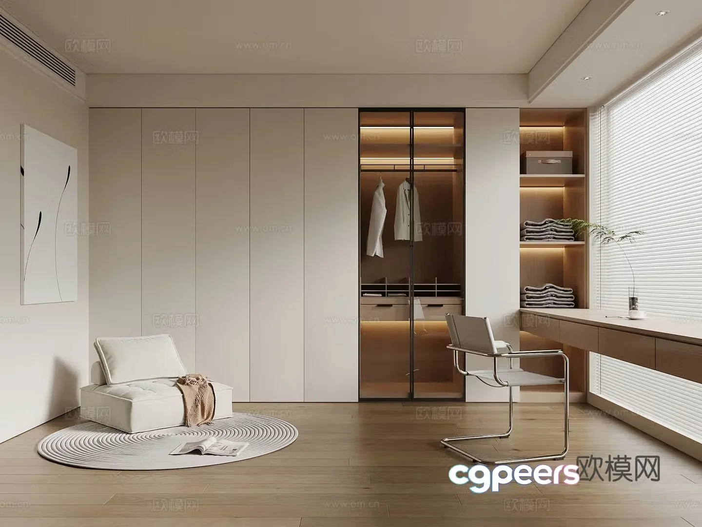Modern minimalist cloakroom 3d model