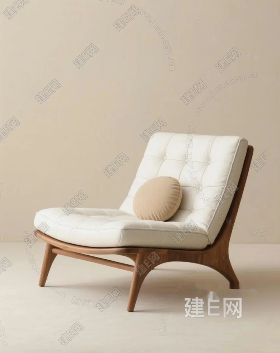 Wooden Chair With White Cushions 3D Model – 1502 – VRAY Render