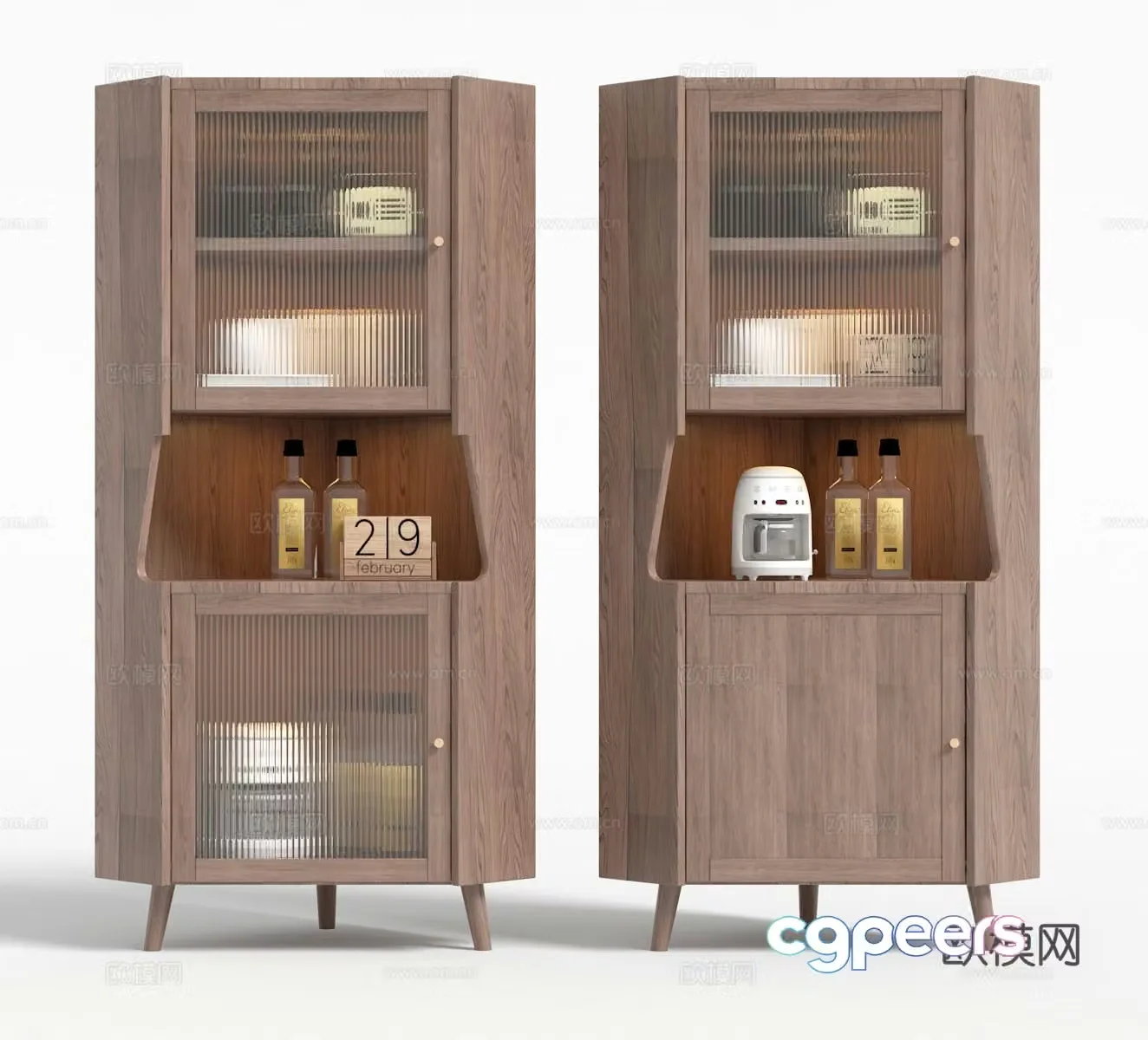 French side cabinet corner cabinet wine cabinet 3D model