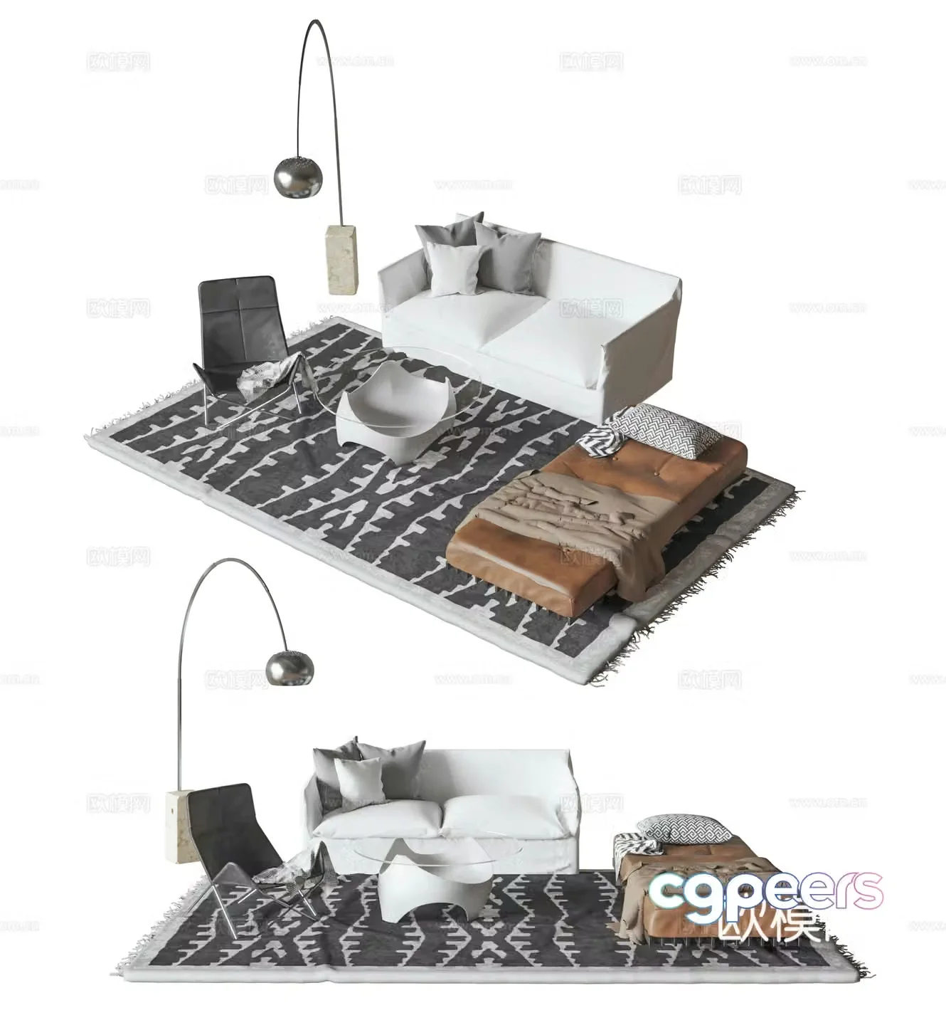 Modern sectional sofa 3d model