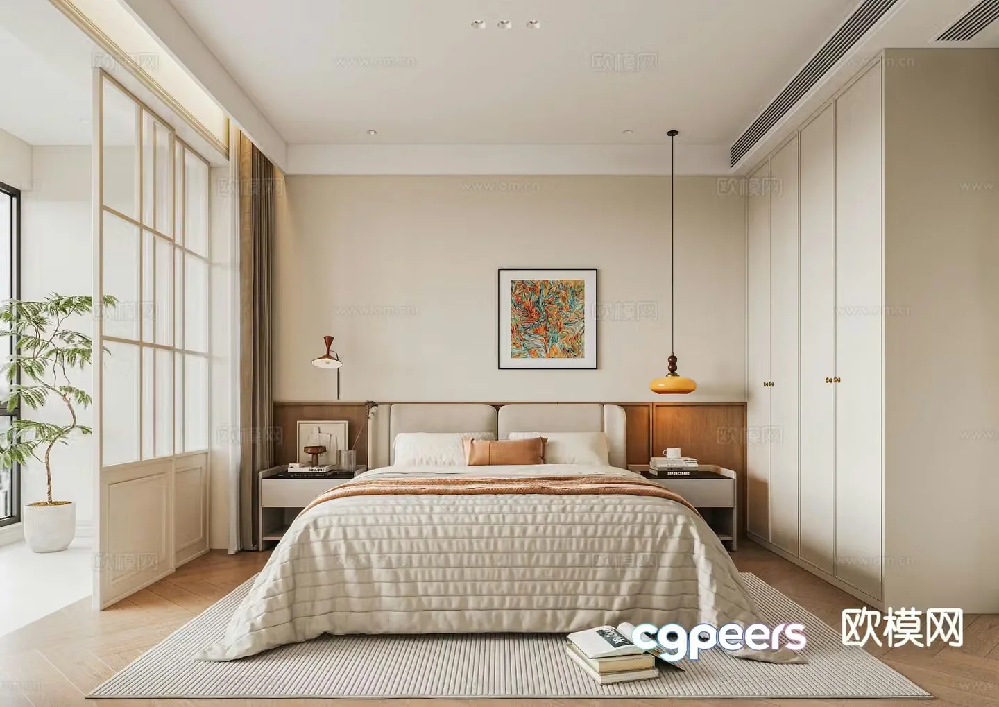 Medieval style bedroom master bedroom 3d model